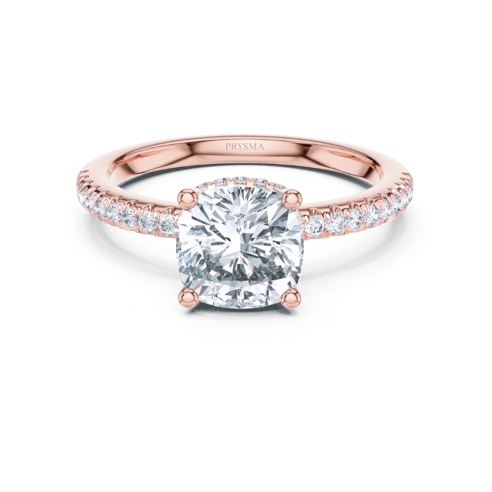 Radiant Cushion-Cut Diamond Ring with Pavé Ring