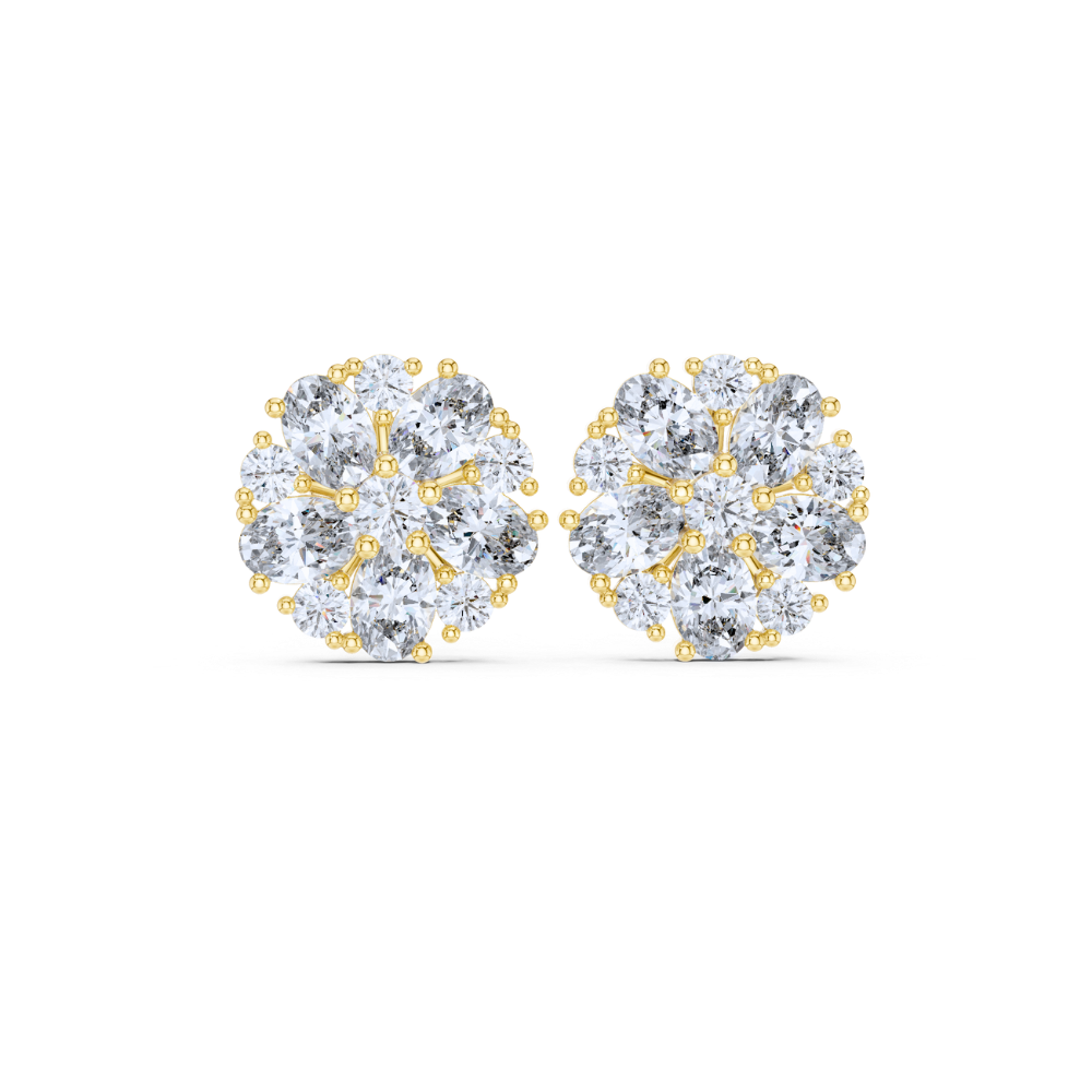 Aurora Bloom Diamond Stud Earrings