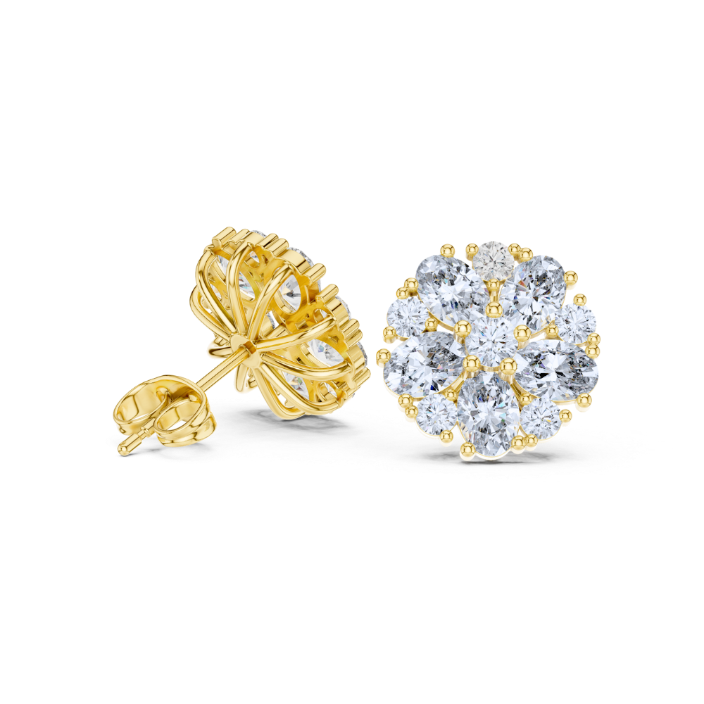 Aurora Bloom Diamond Stud Earrings