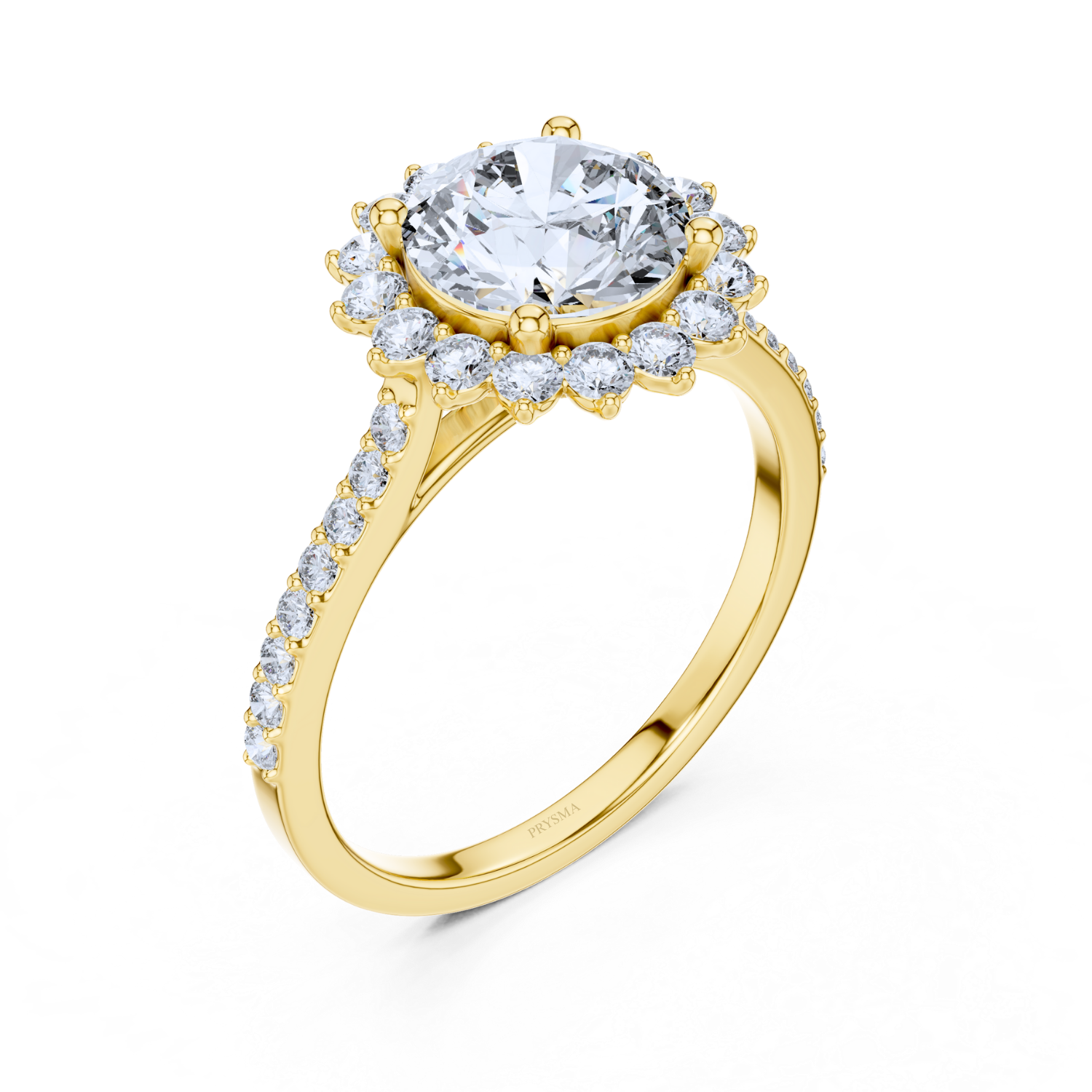 Classic Floral Halo Diamond Ring