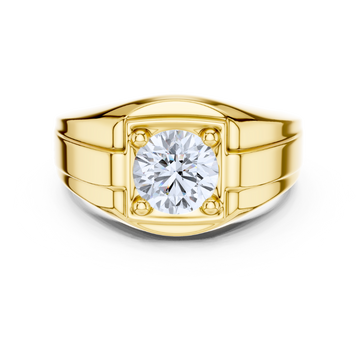 Regal Round Solitaire Men's Ring