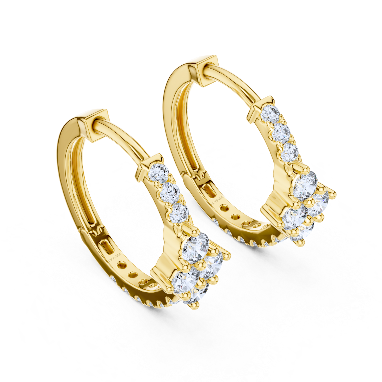 Ethereal Cluster Diamond Huggie Hoops