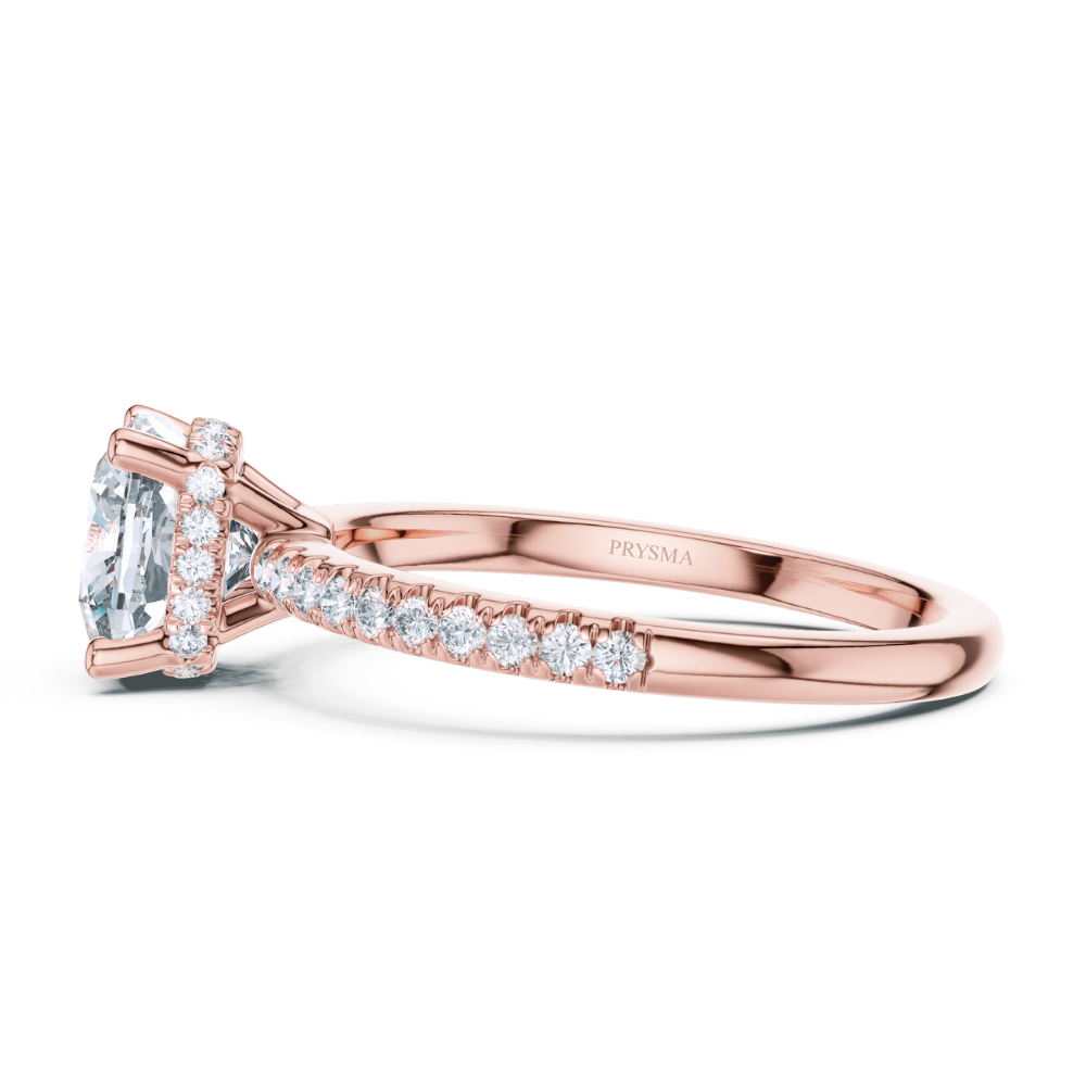 Radiant Cushion-Cut Diamond Ring with Pavé Ring