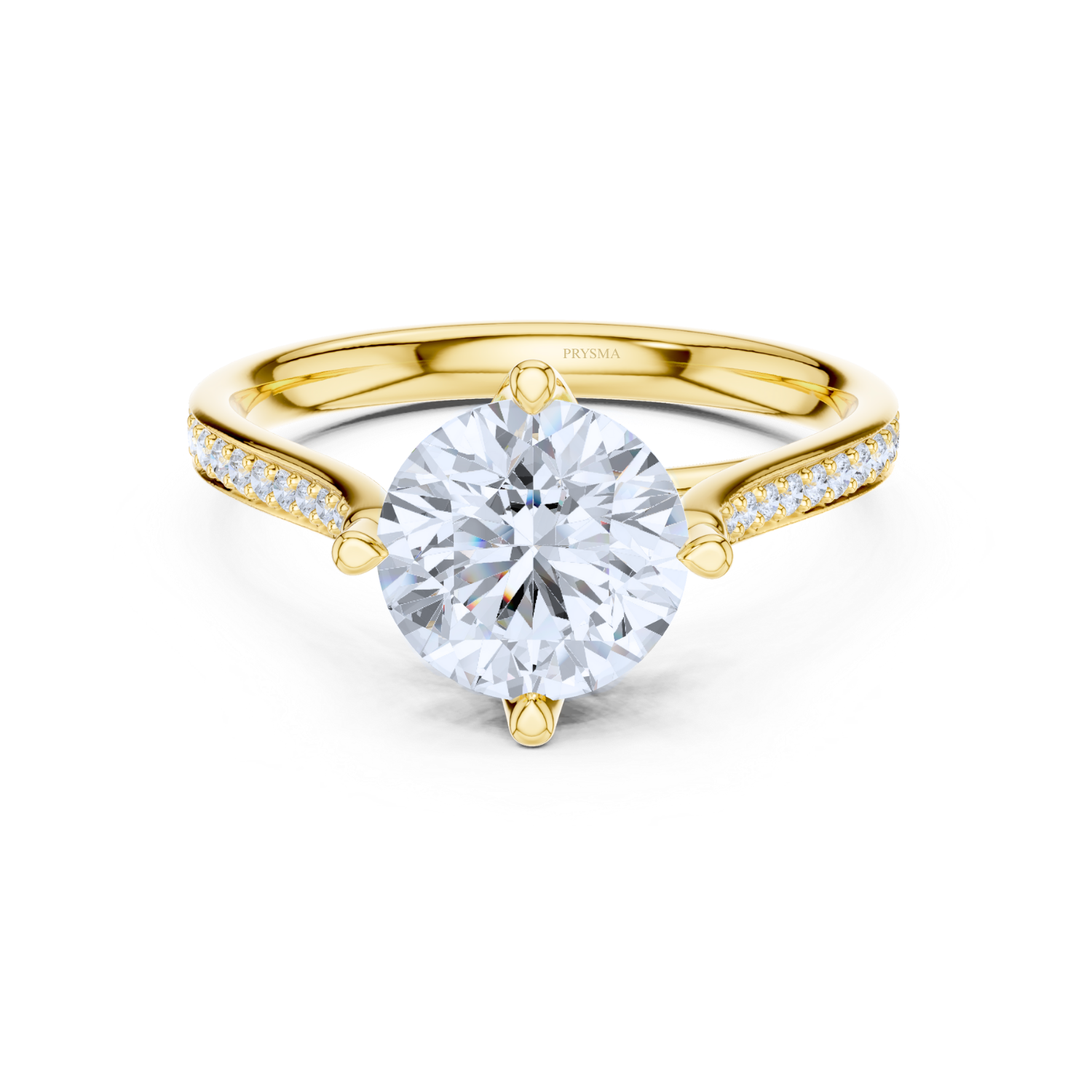 Pave-Set Diamond Solitaire Ring