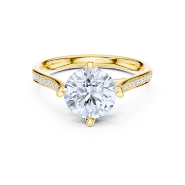 Pave-Set Diamond Solitaire Ring
