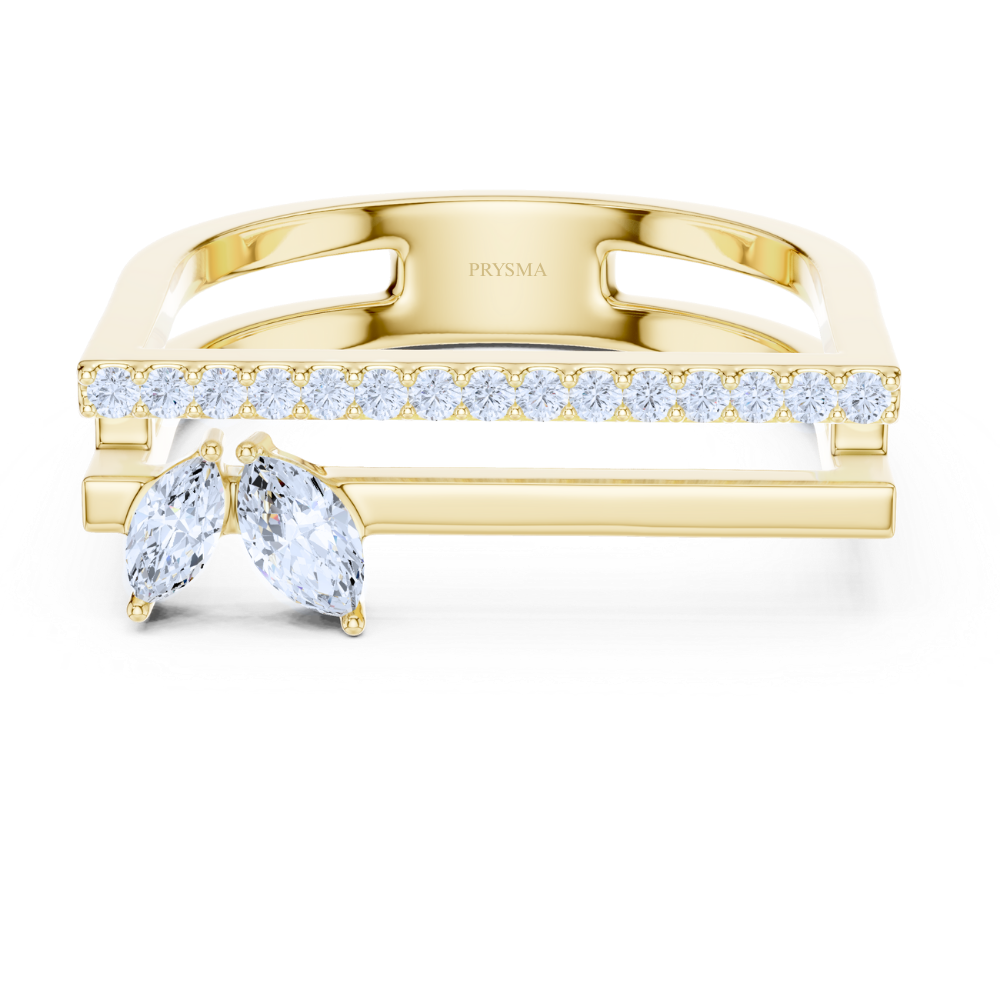 Marquise Charm Geometric Ring