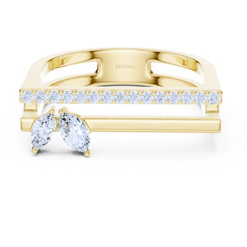 Marquise Charm Geometric Ring