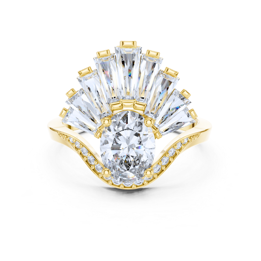 Baguette Crest Ring