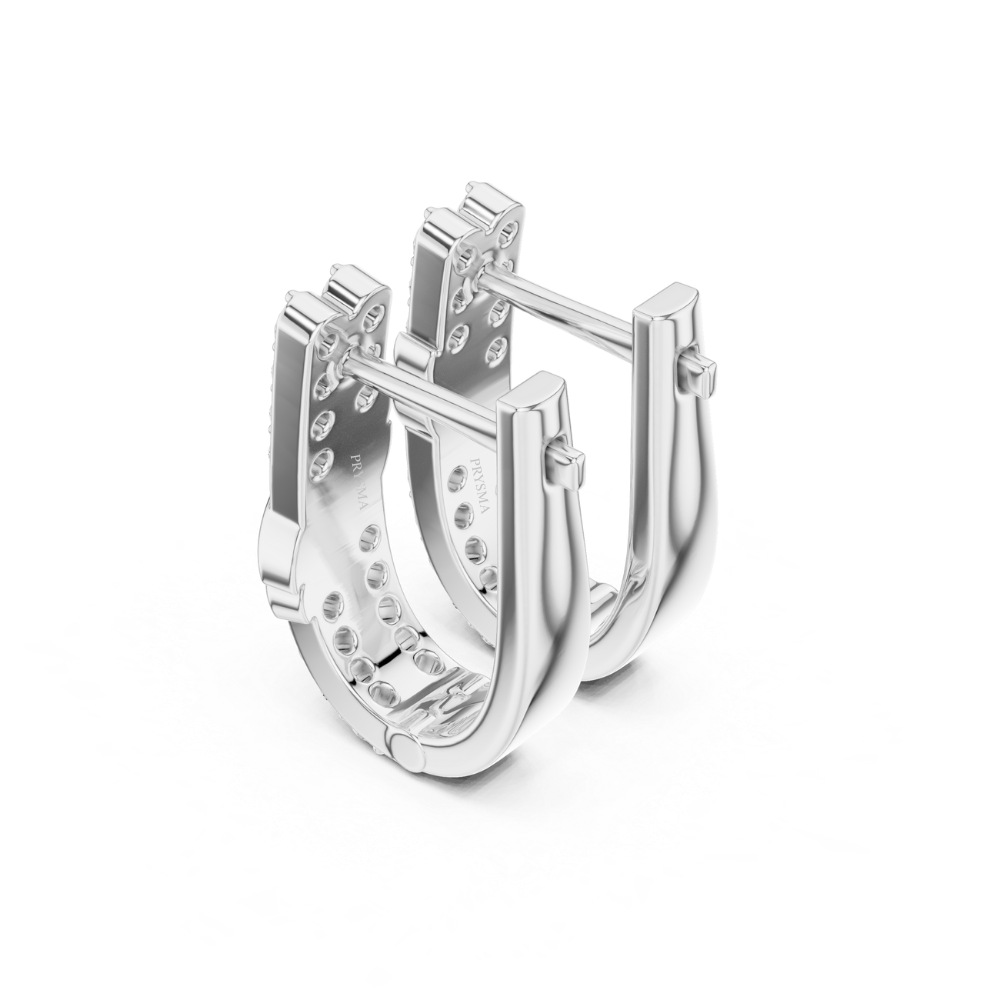 Golden Crest Diamond Huggie Earrings