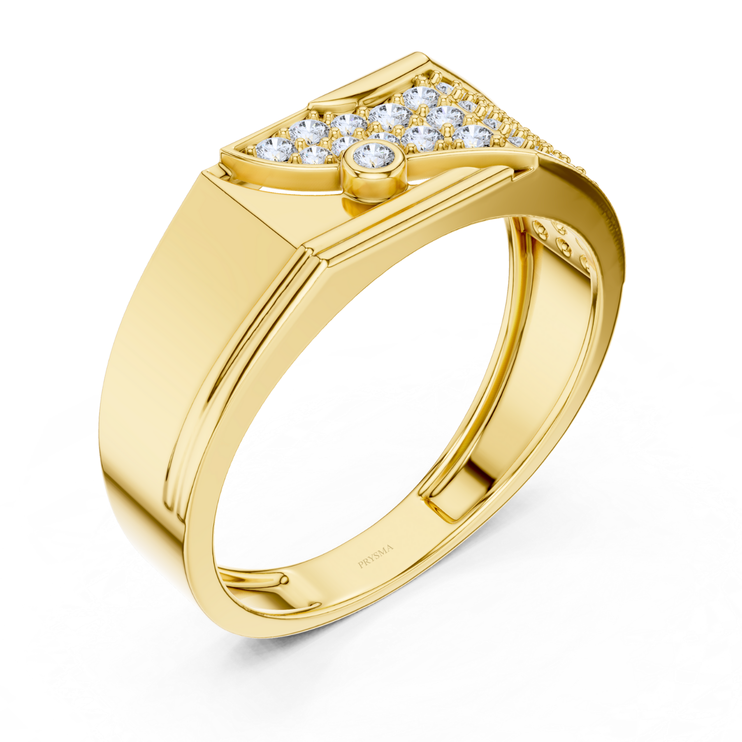 Modern Pave Diamond Accent Ring