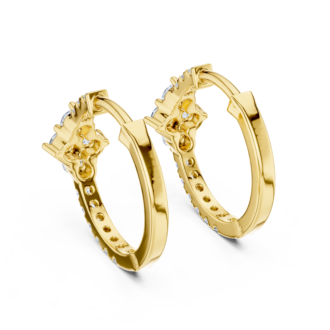 Ethereal Cluster Diamond Huggie Hoops