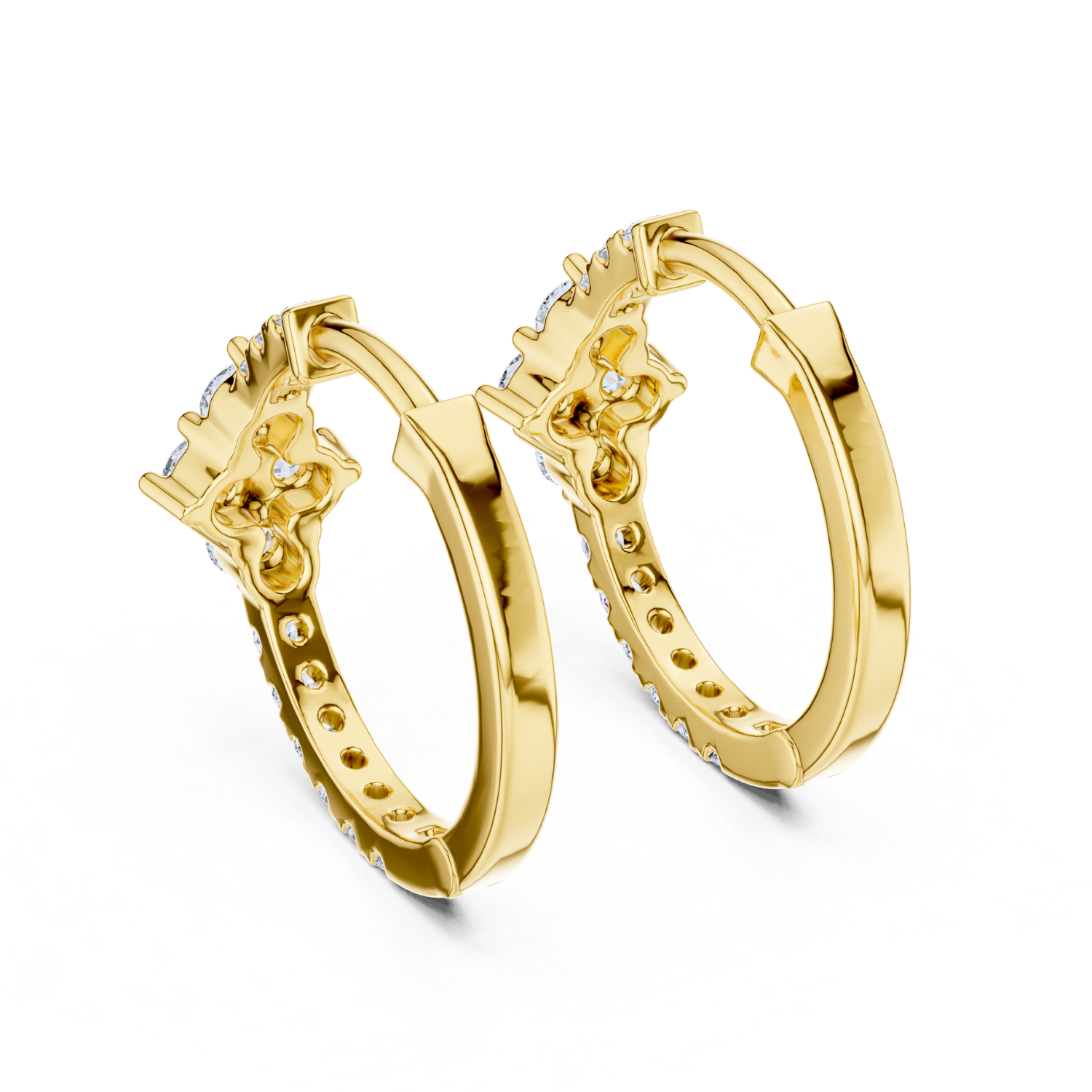 Ethereal Cluster Diamond Huggie Hoops
