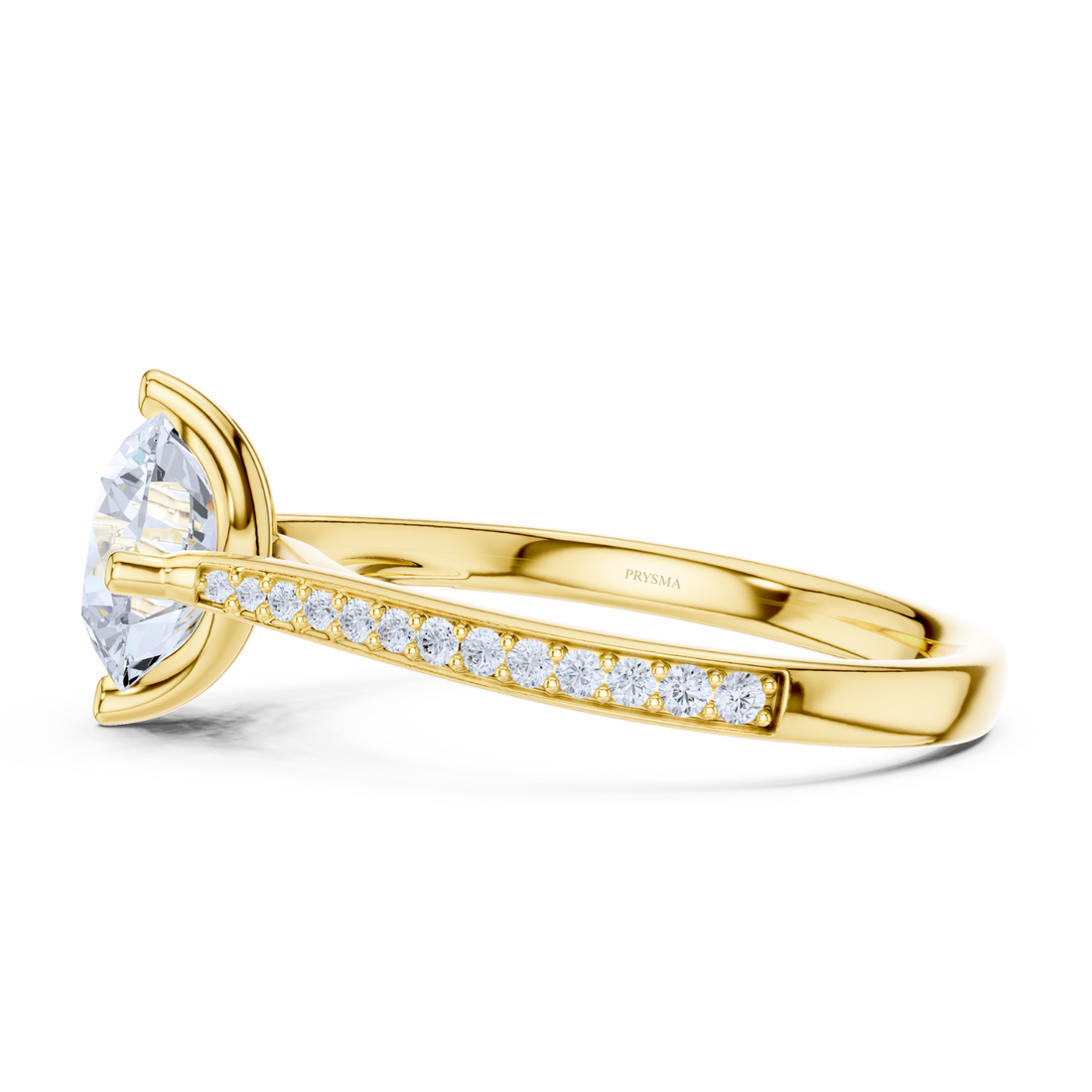 Pave-Set Diamond Solitaire Ring