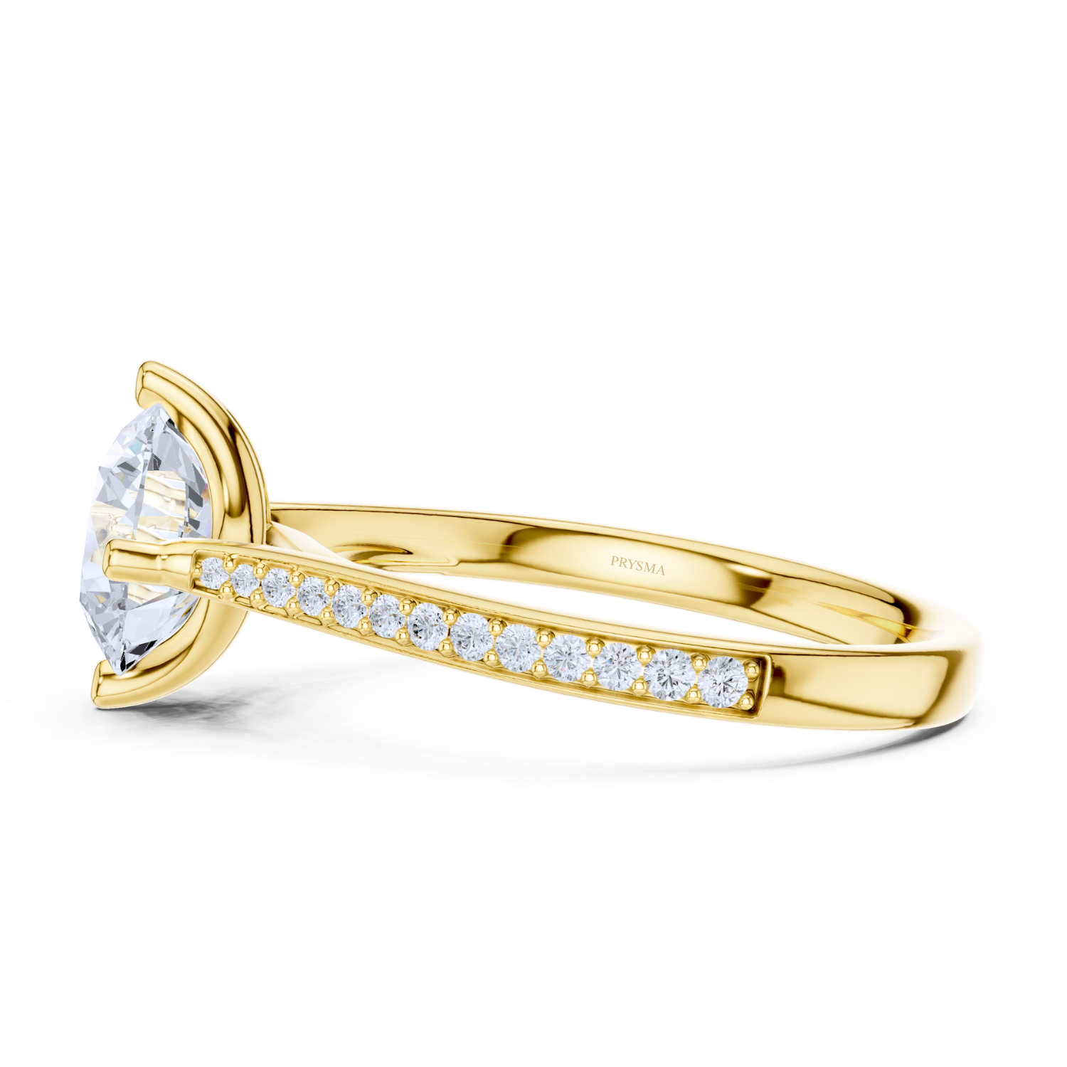 Pave-Set Diamond Solitaire Ring