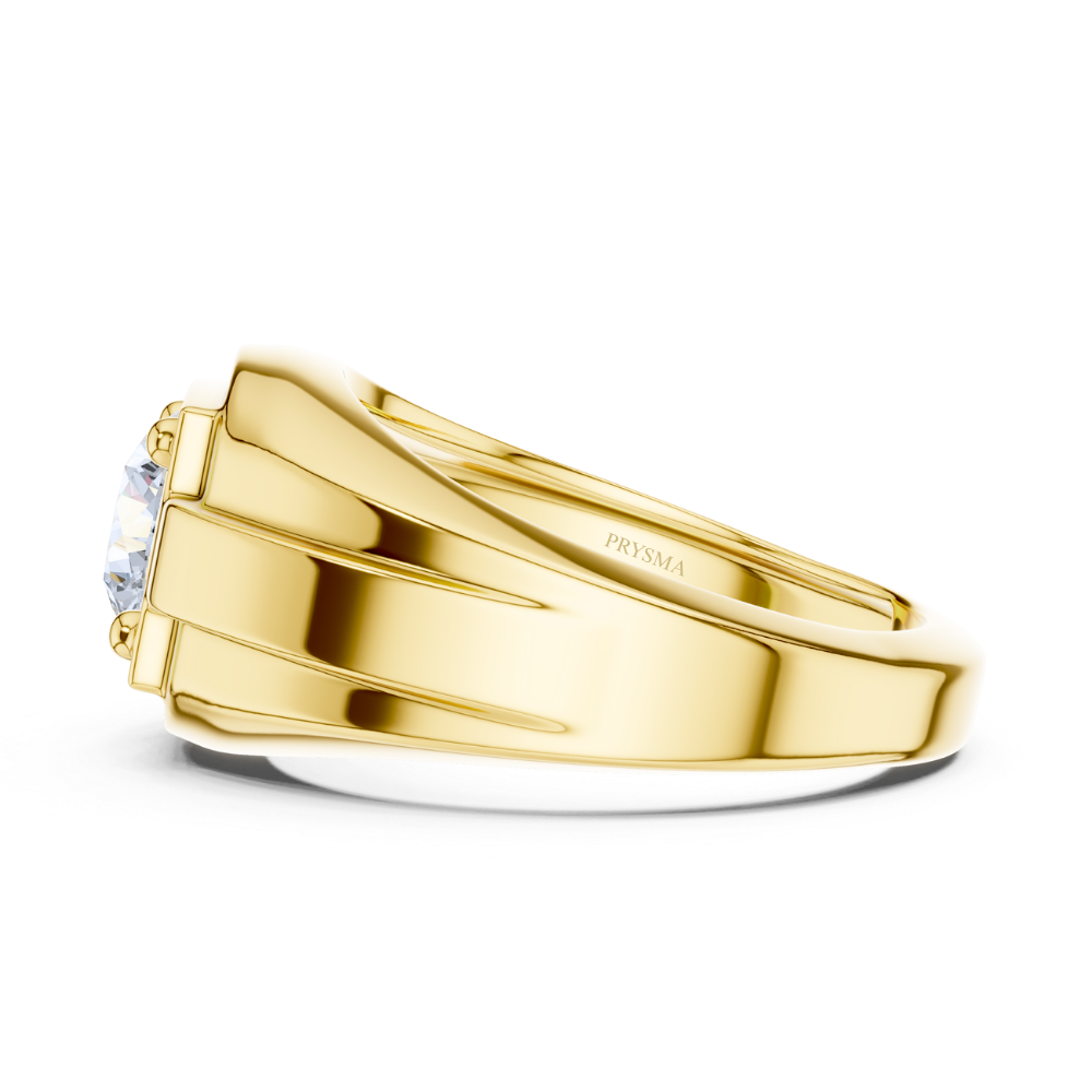 Regal Round Solitaire Men's Ring