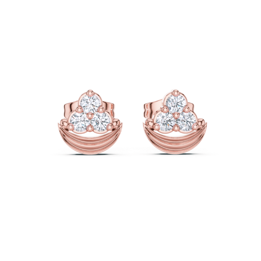 Celestial Trio Crescent Diamond Studs