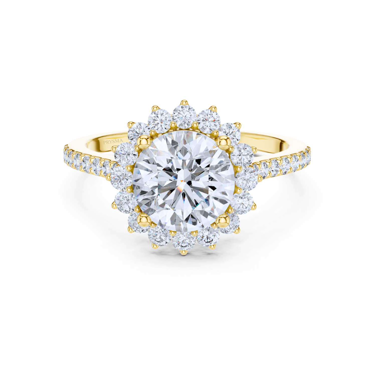 Classic Floral Halo Diamond Ring
