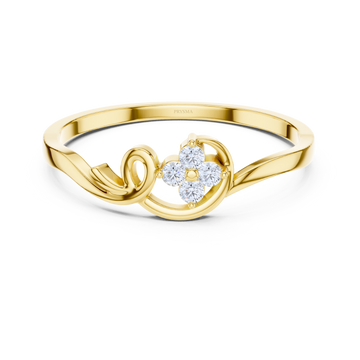 Elegant Twin Spark Heart Ring