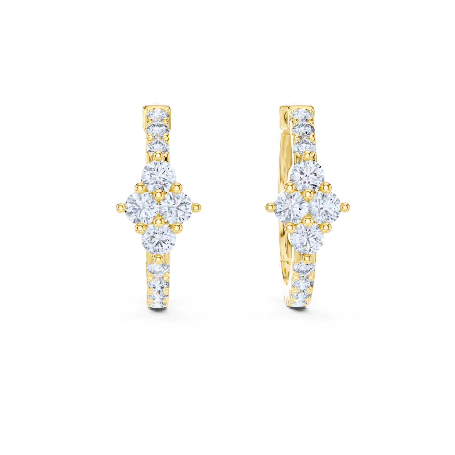 Ethereal Cluster Diamond Huggie Hoops