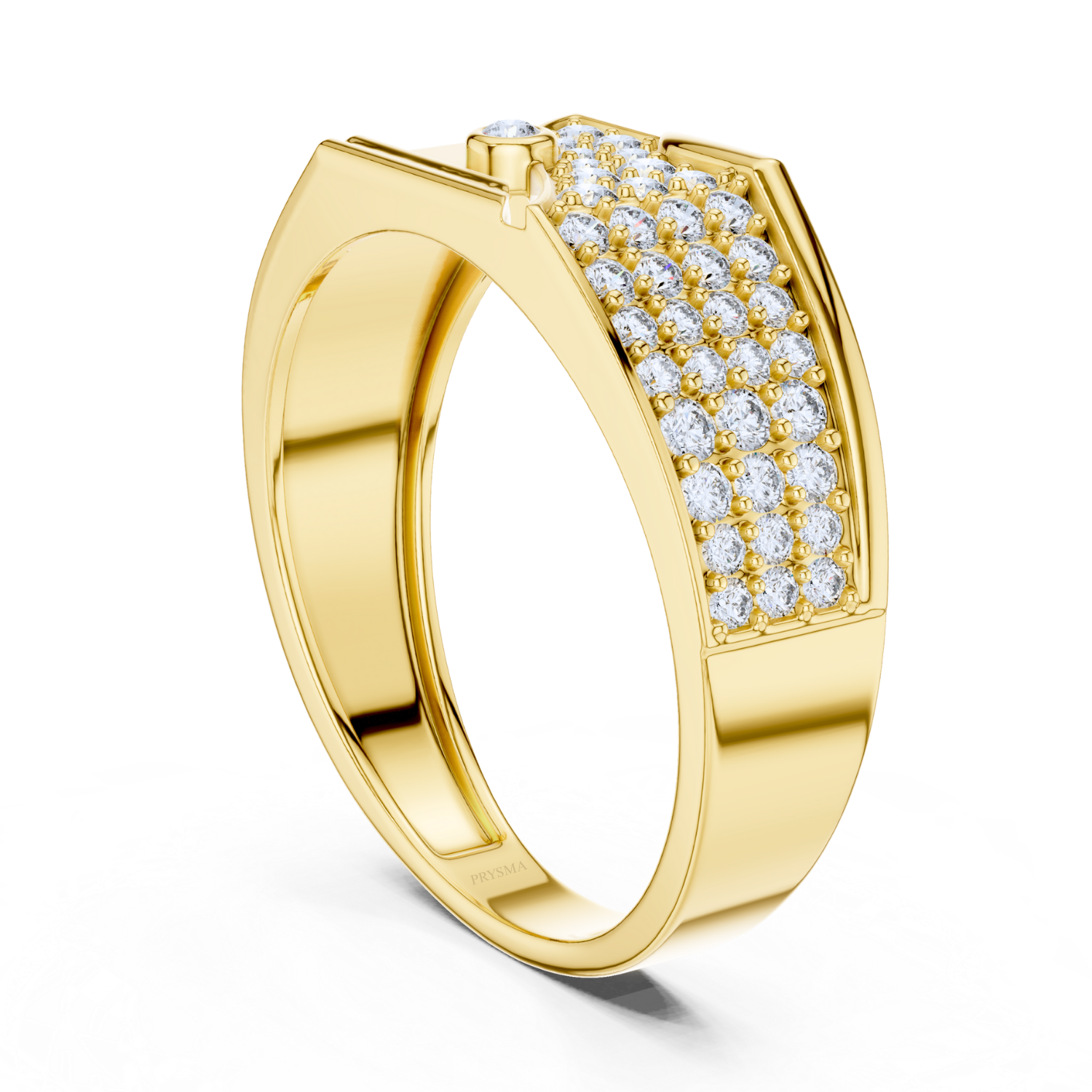 Modern Pave Diamond Accent Ring