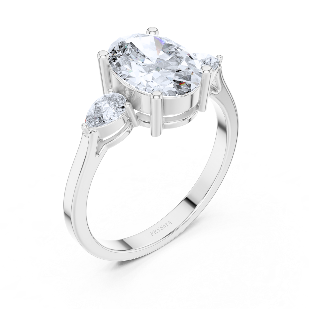 The Celeste Oval Trilogy Ring