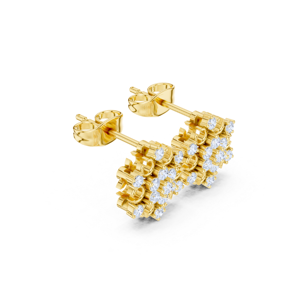 Celestial Bloom Diamond Stud Earrings
