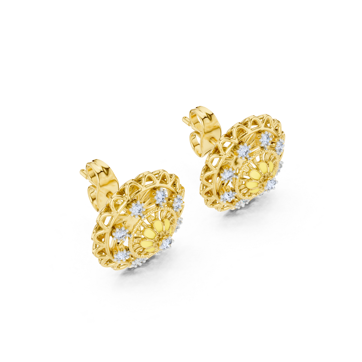 Floral Radiance Stud Earrings