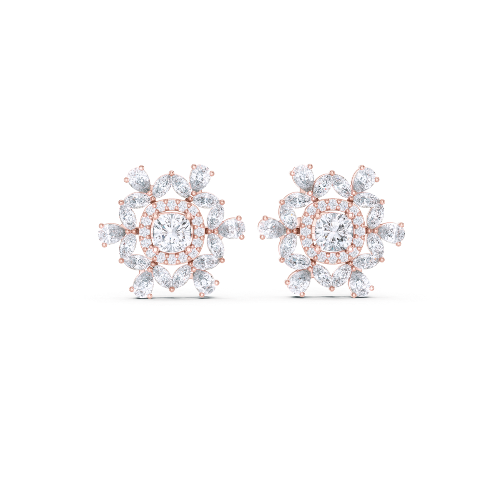 Radiant Bloom Diamond Studs