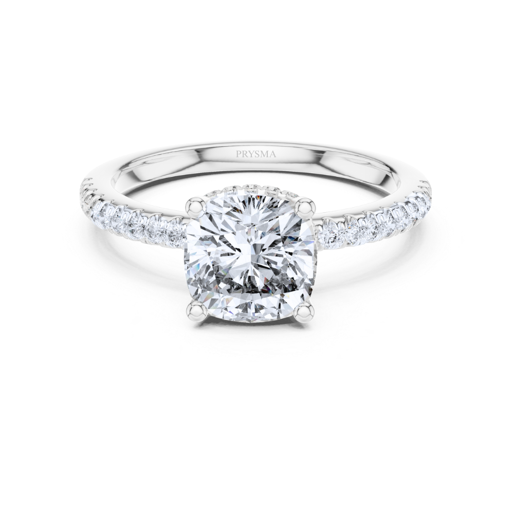 Radiant Cushion-Cut Diamond Ring with Pavé Ring