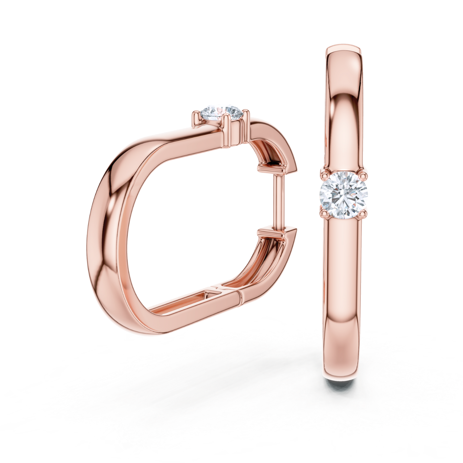 Classic Solitaire Huggie Earrings