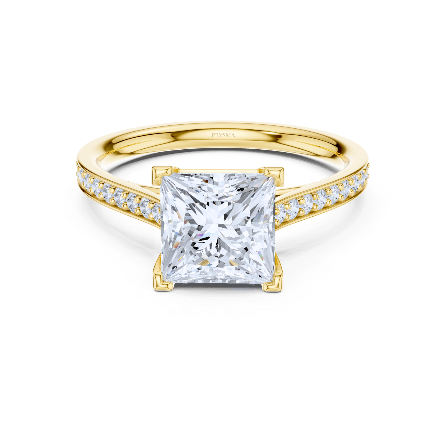 Princess-Cut Cathedral Pave Ring