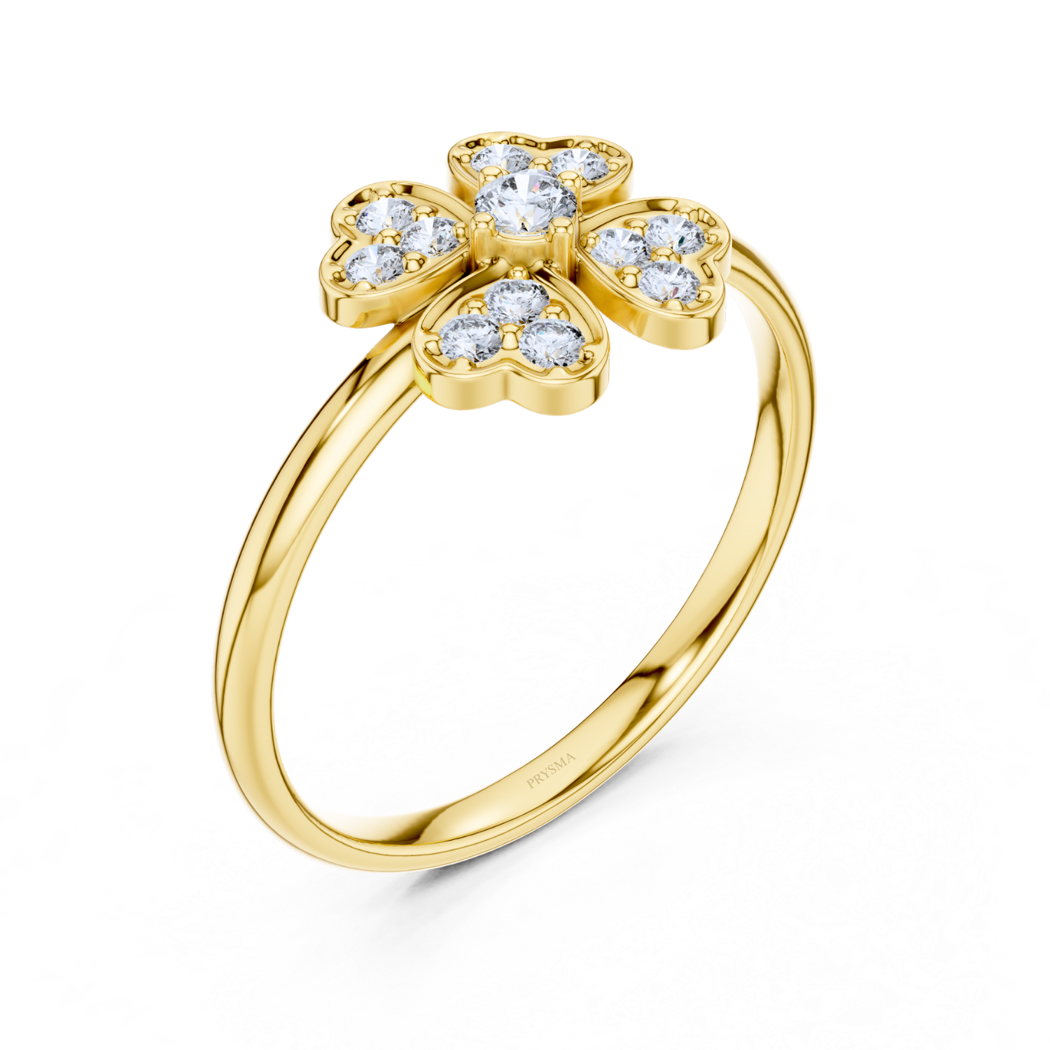 Blooming Diamond Clover Ring