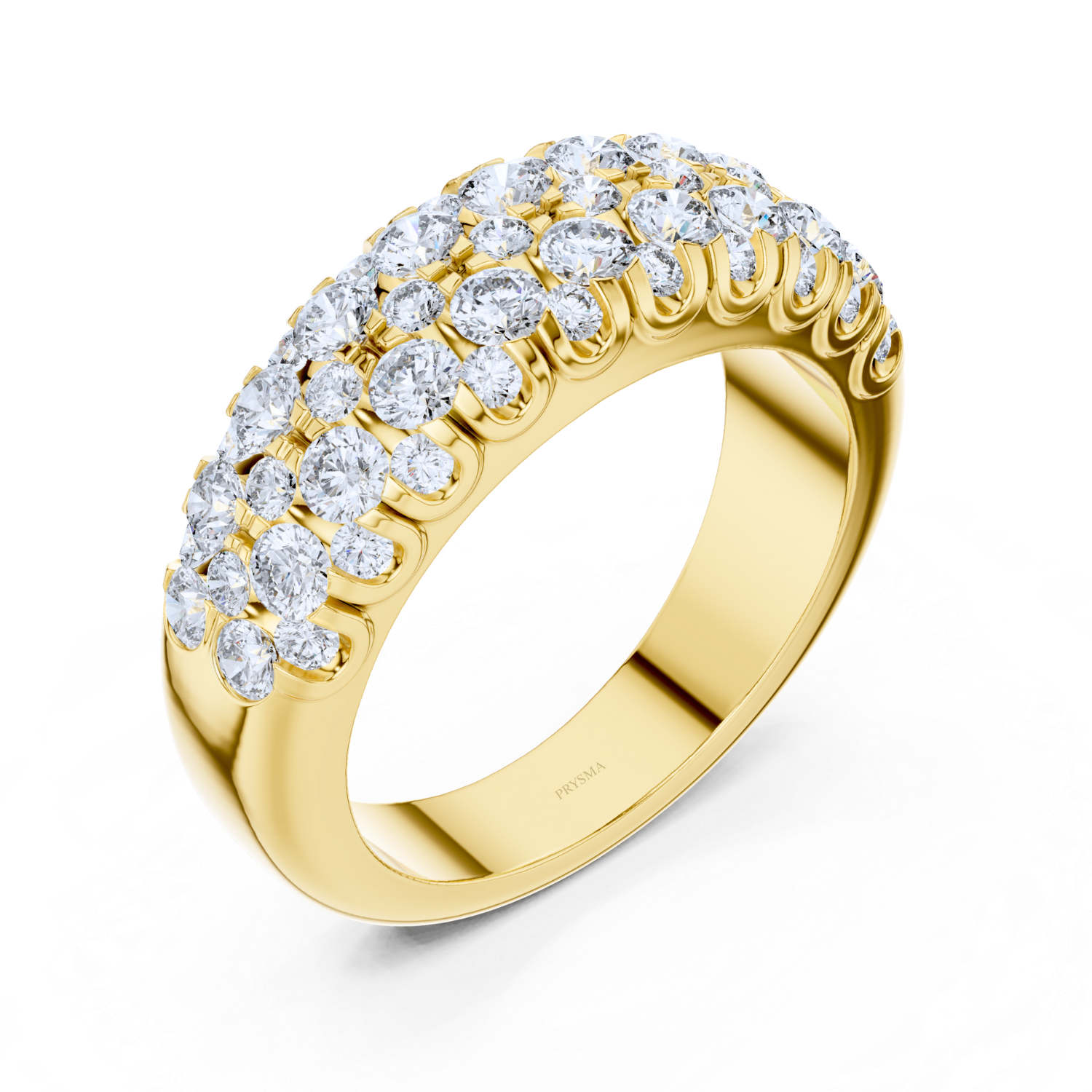Triple Row Diamond Eternity Band