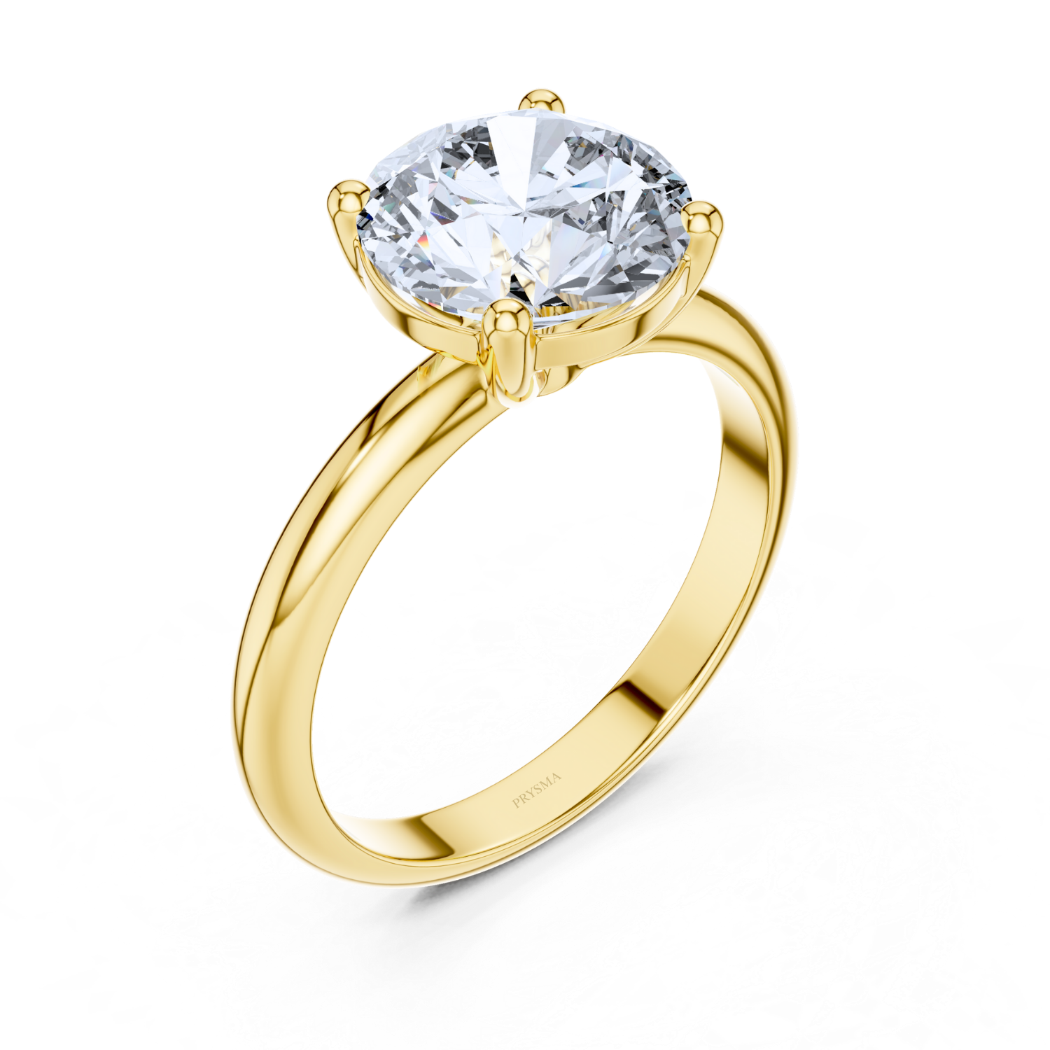 Regal Embrace Round Solitaire Ring