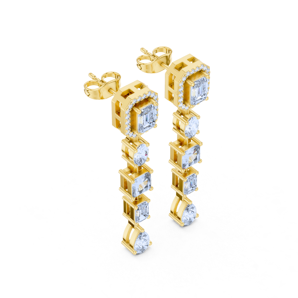 Aurora Geometric Cascade Earrings