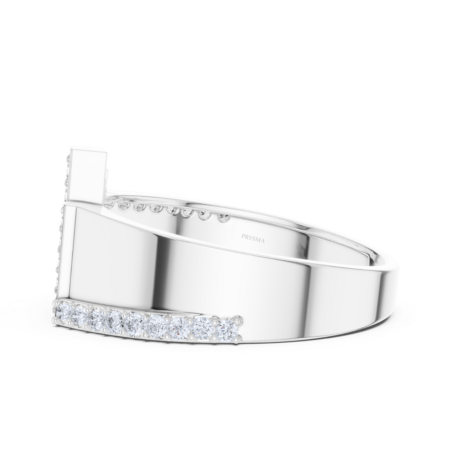Geometric Diamond Bar Ring