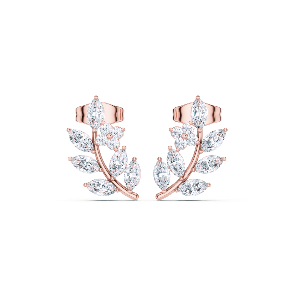 Marquise Blossom Vine Diamond Earrings