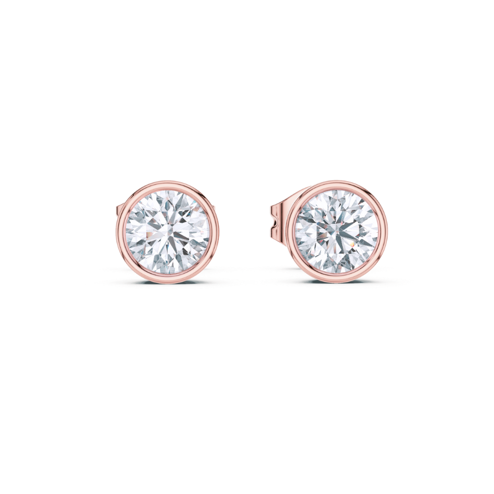Classic Bezel Set Diamond Stud Earrings