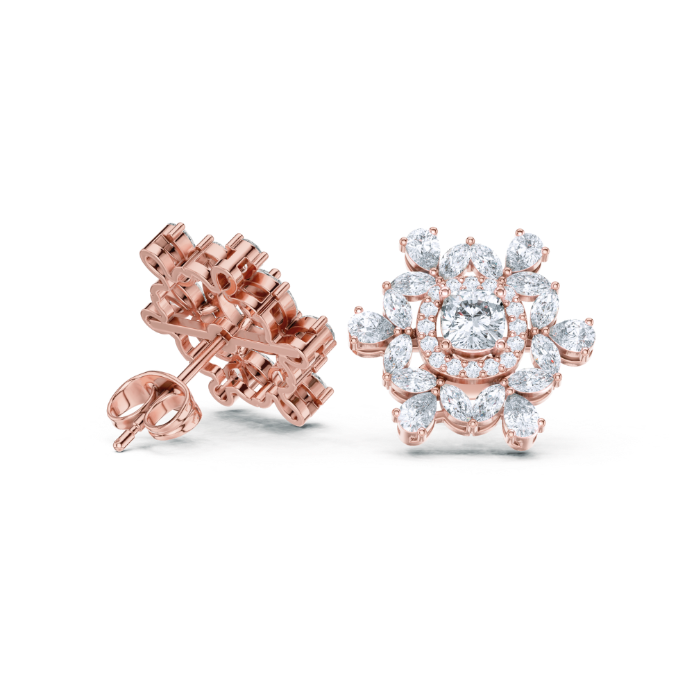 Radiant Bloom Diamond Studs