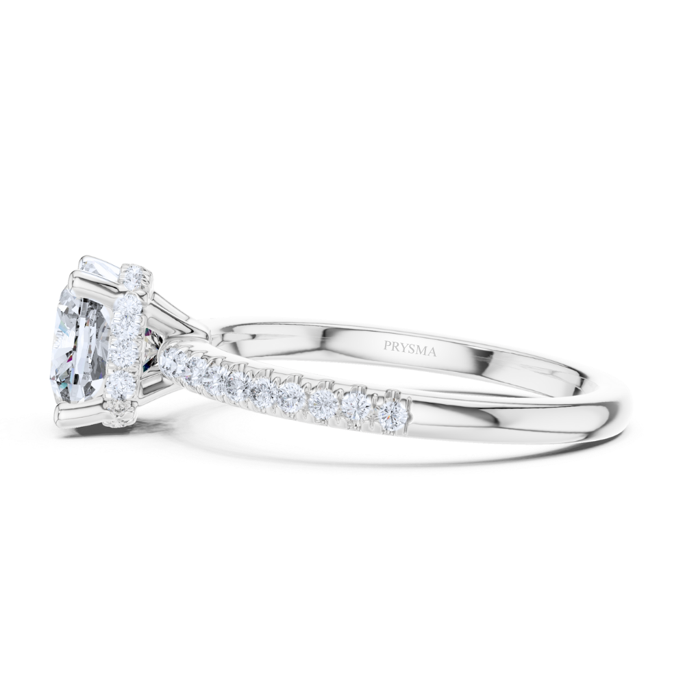 Radiant Cushion-Cut Diamond Ring with Pavé Ring
