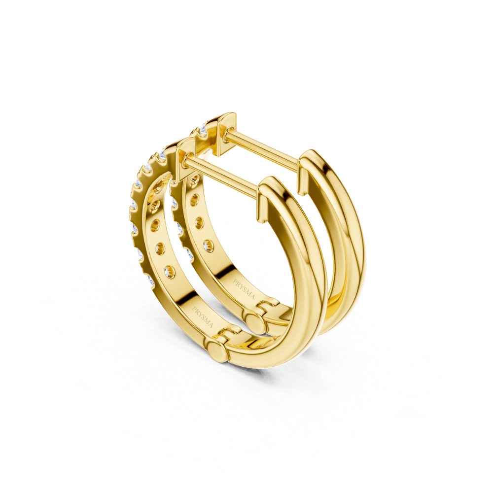 Radiant Line Diamond Hoop Earrings