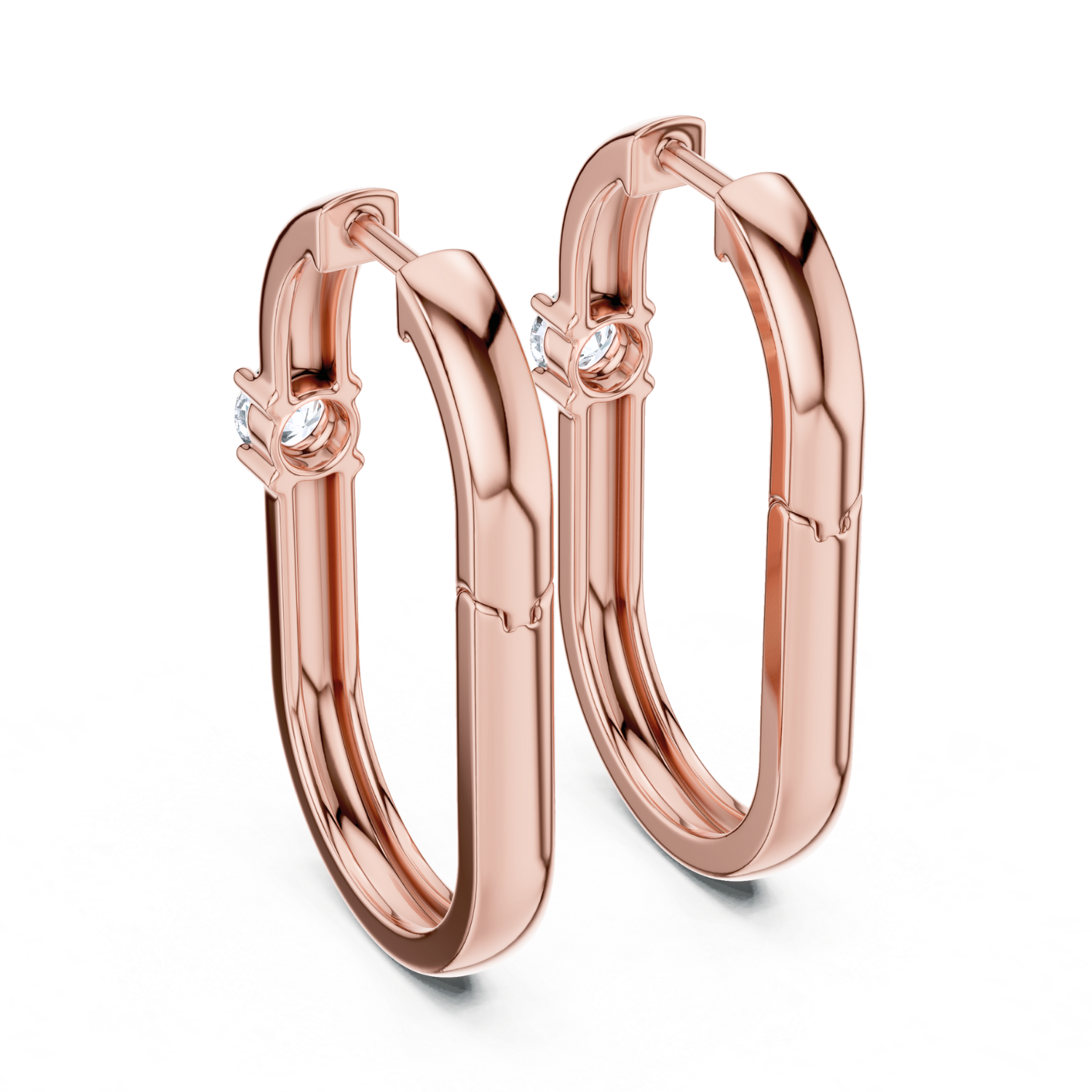 Classic Solitaire Huggie Earrings