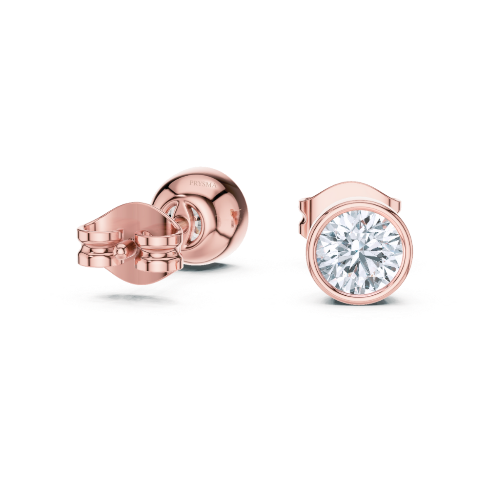 Classic Bezel Set Diamond Stud Earrings