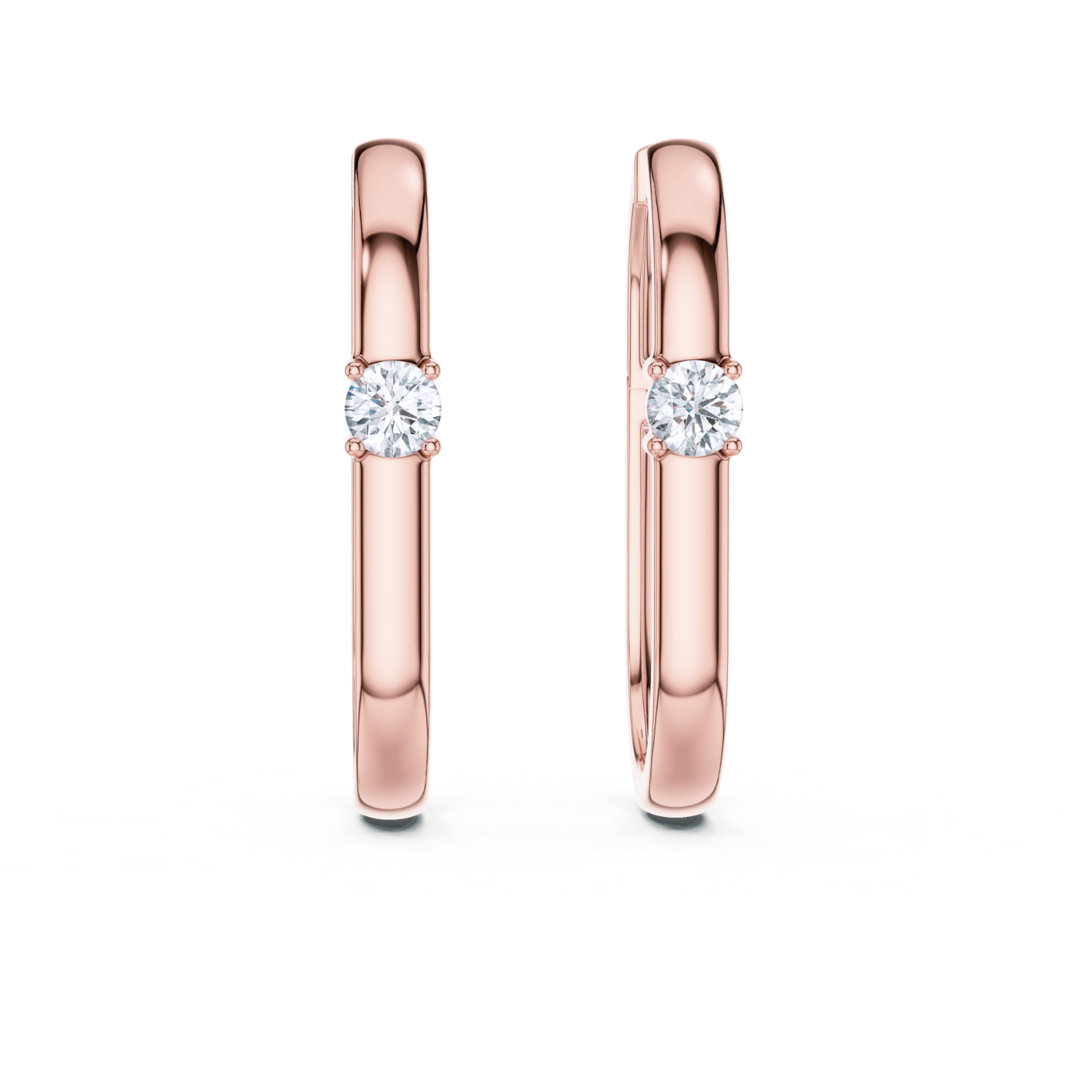 Classic Solitaire Huggie Earrings