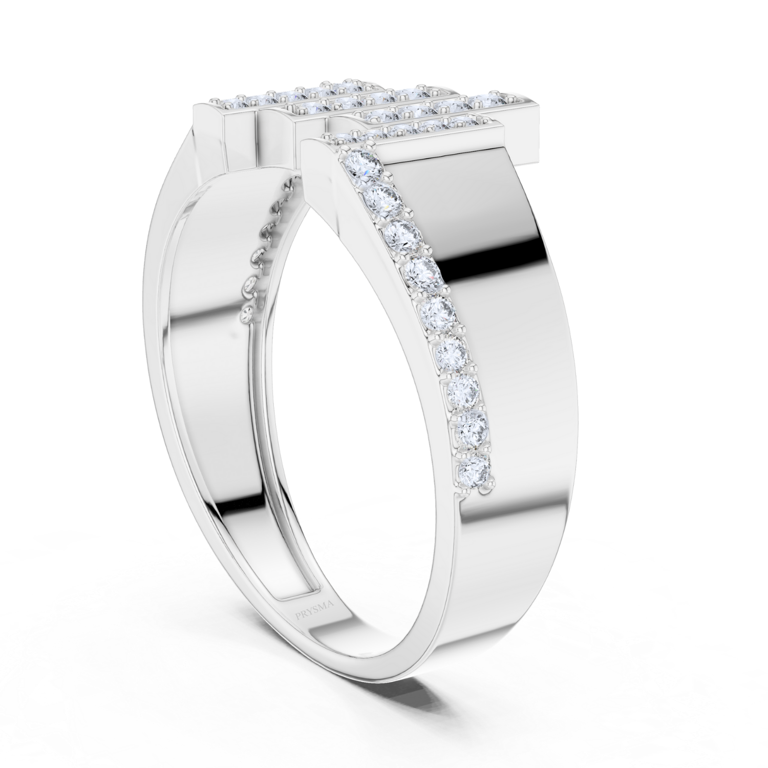 Geometric Diamond Bar Ring