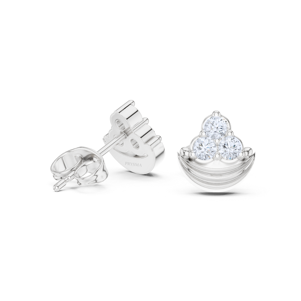 Celestial Trio Crescent Diamond Studs