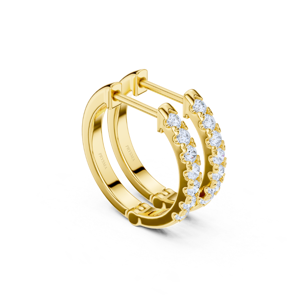 Radiant Line Diamond Hoop Earrings