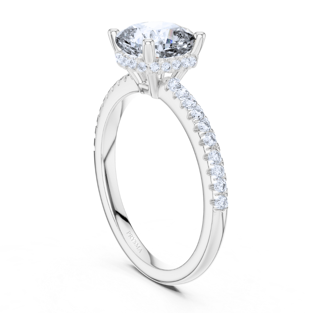 Radiant Cushion-Cut Diamond Ring with Pavé Ring
