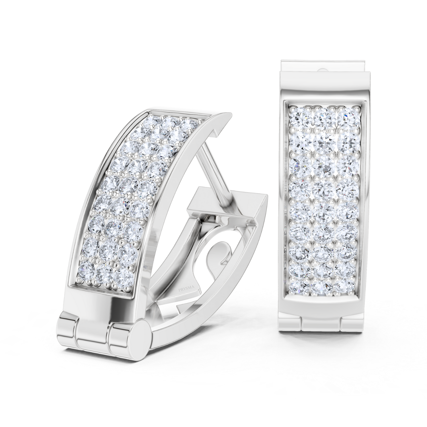 Classic Pave Diamond Hoop Earrings