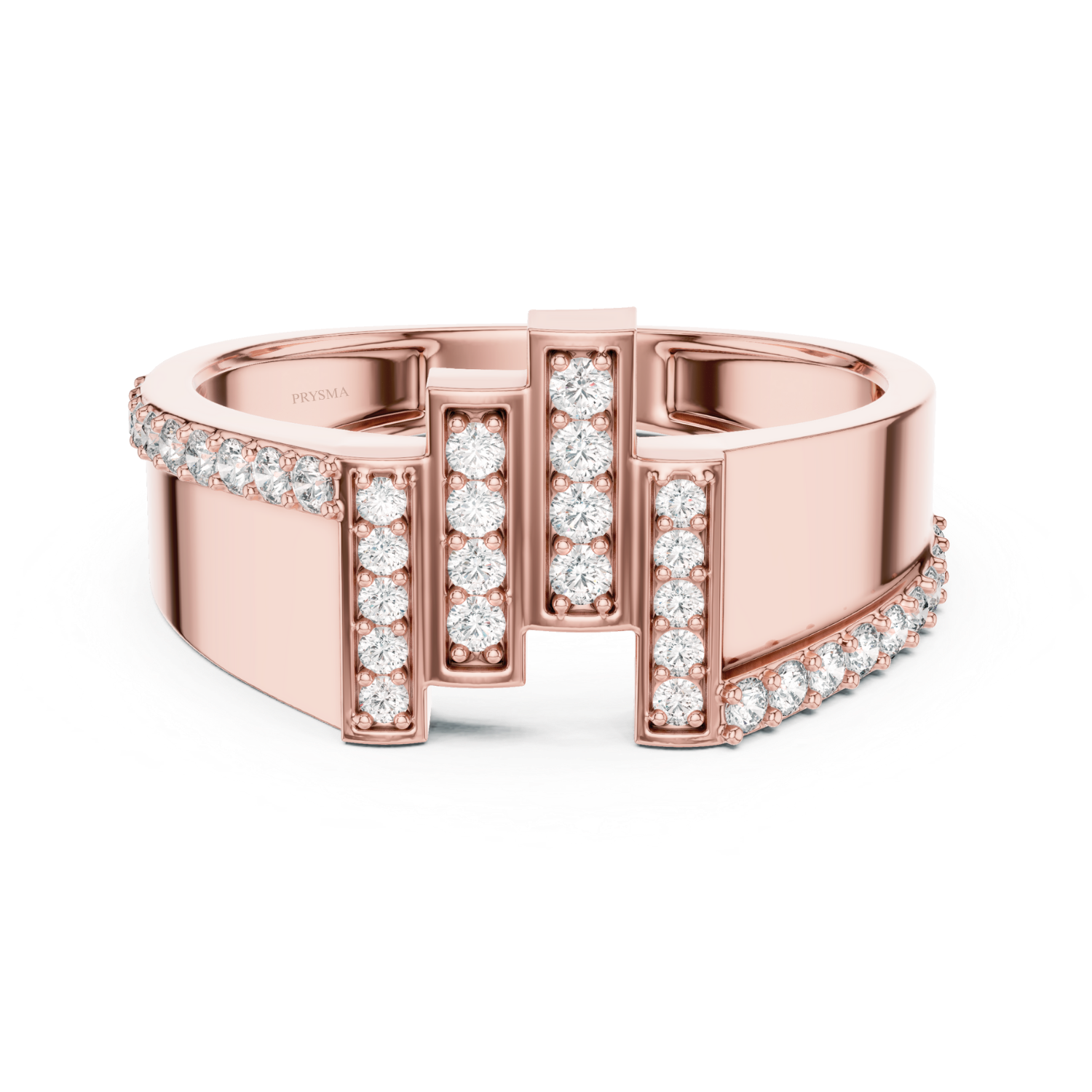 Geometric Diamond Bar Ring